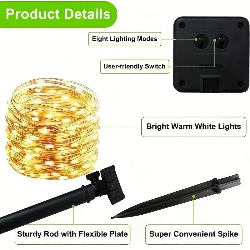 Solar Garden Fairy Lights (8 Modes)