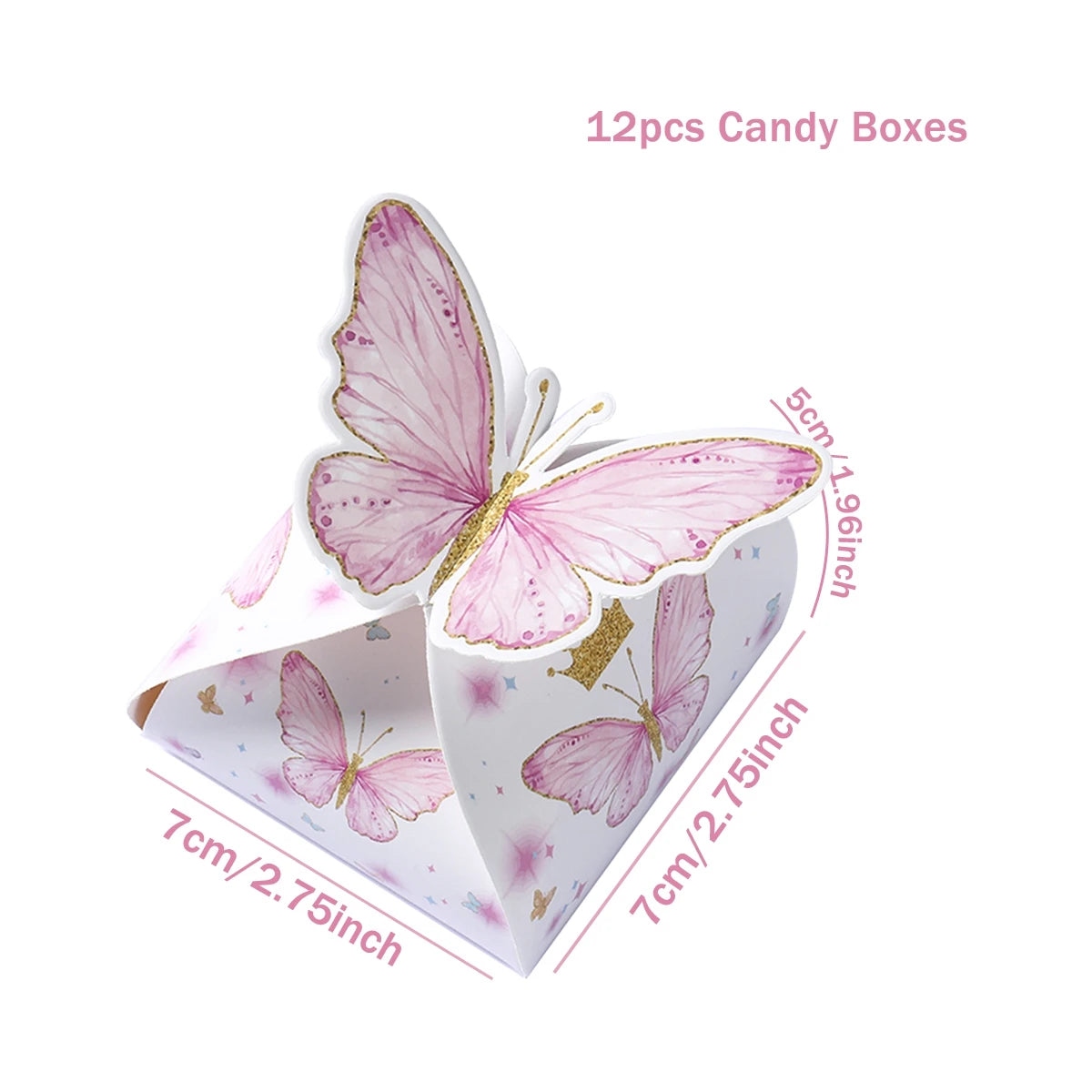 Candy gift box purple pink Butterfly 12pcs