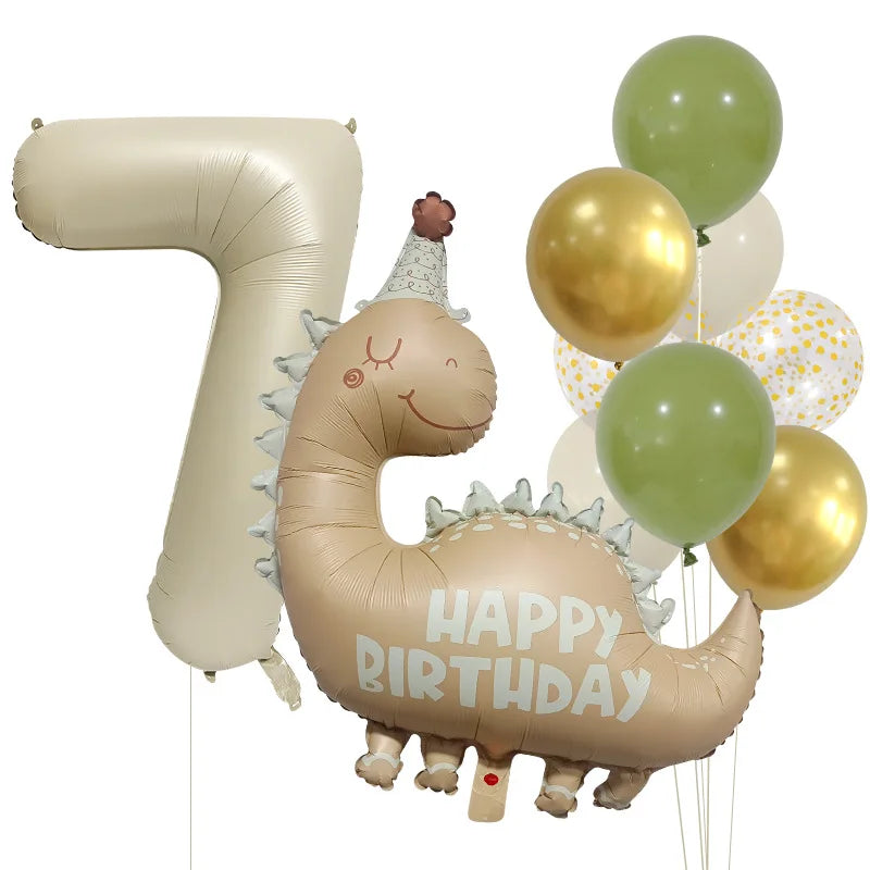 Caramel Colored Dinosaur Balloon Set