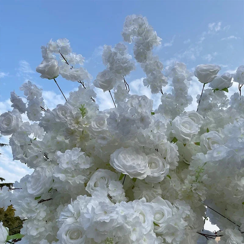 White Cherry blossom row runner flower