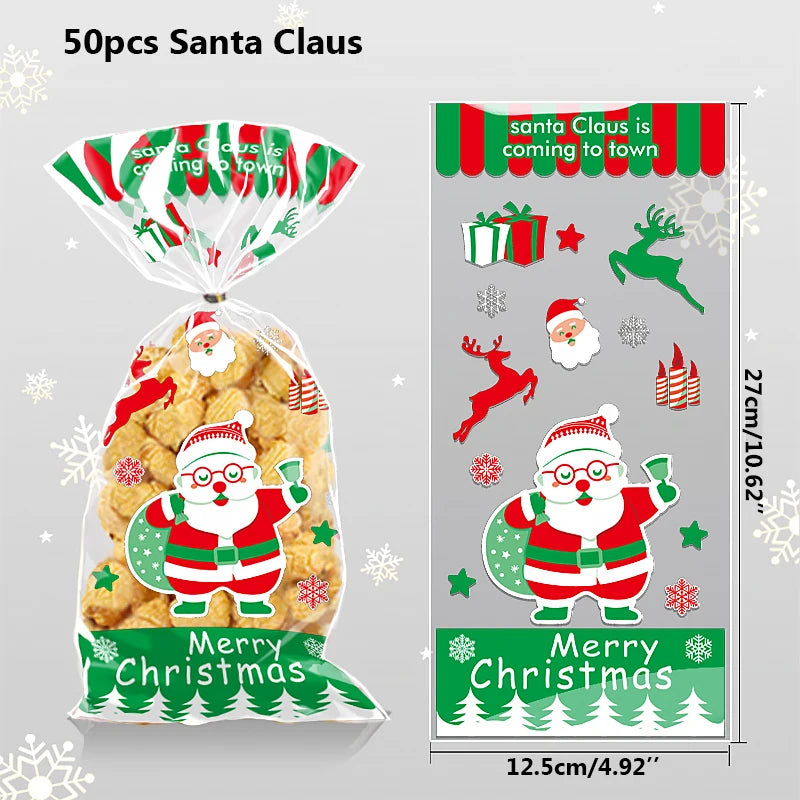 50pcs Christmas Candy Bags