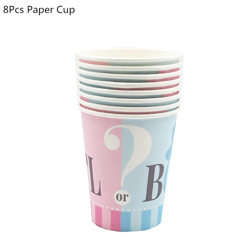 Disposable tableware set for Gender Reveal party