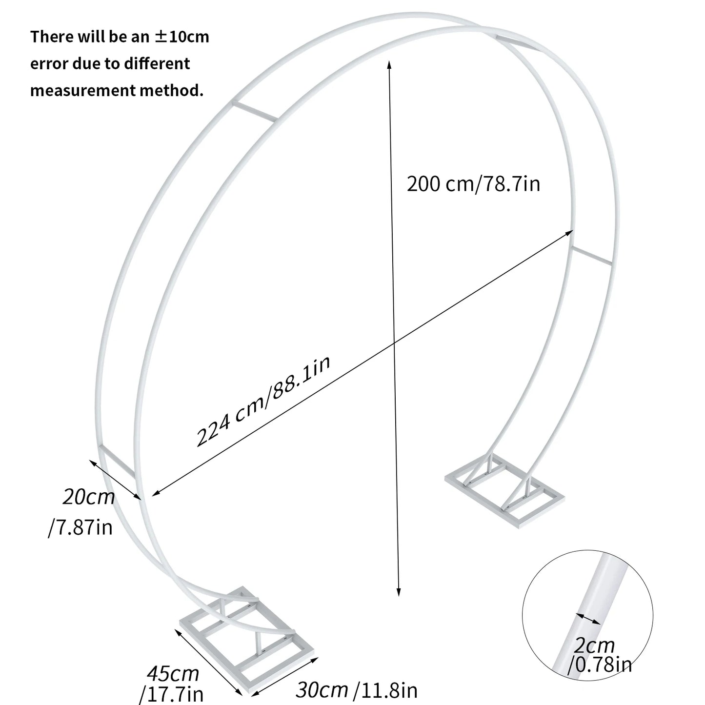 2.1M/2.2M/2.4M Round metal arch for decoration