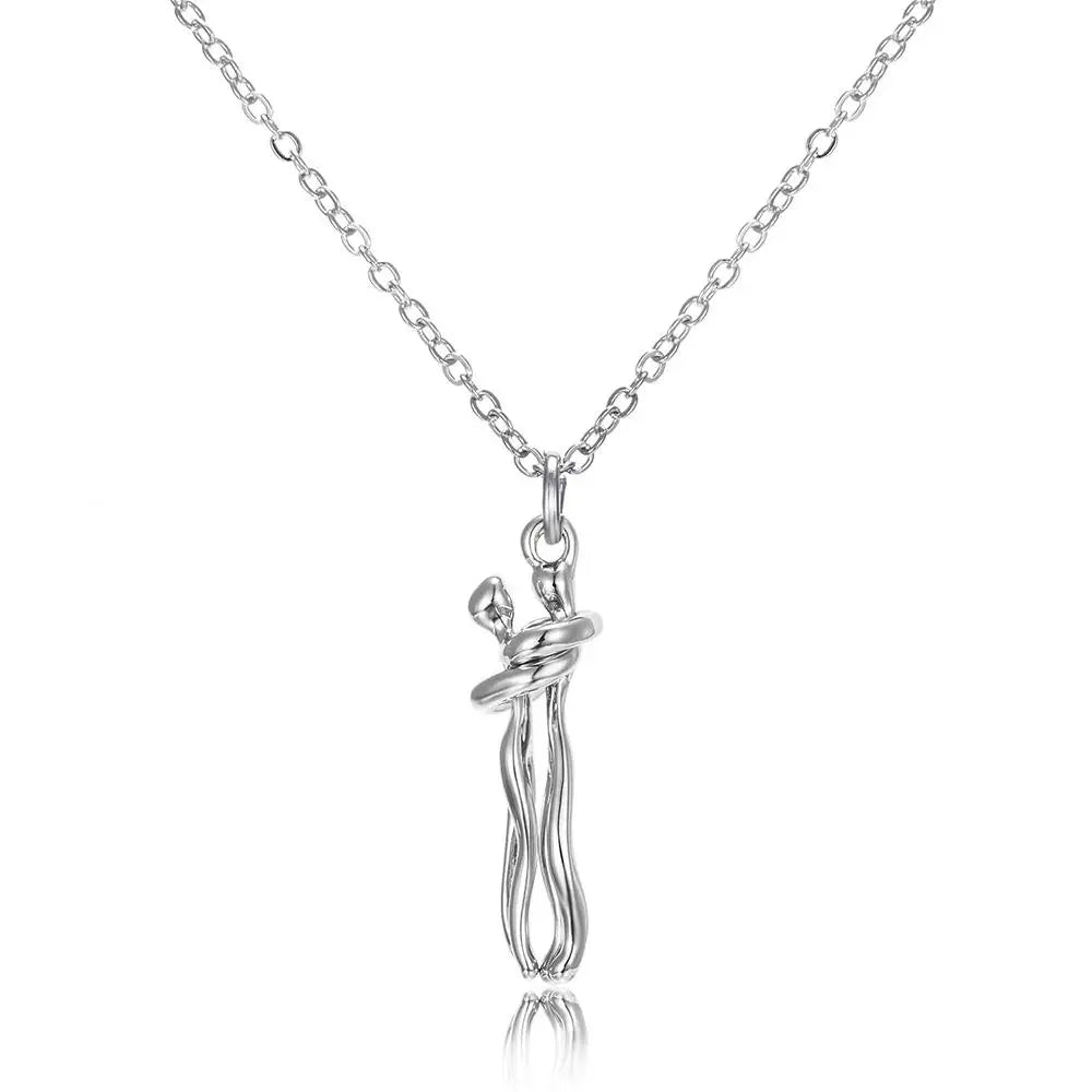 Hugging chain for lovers necklace