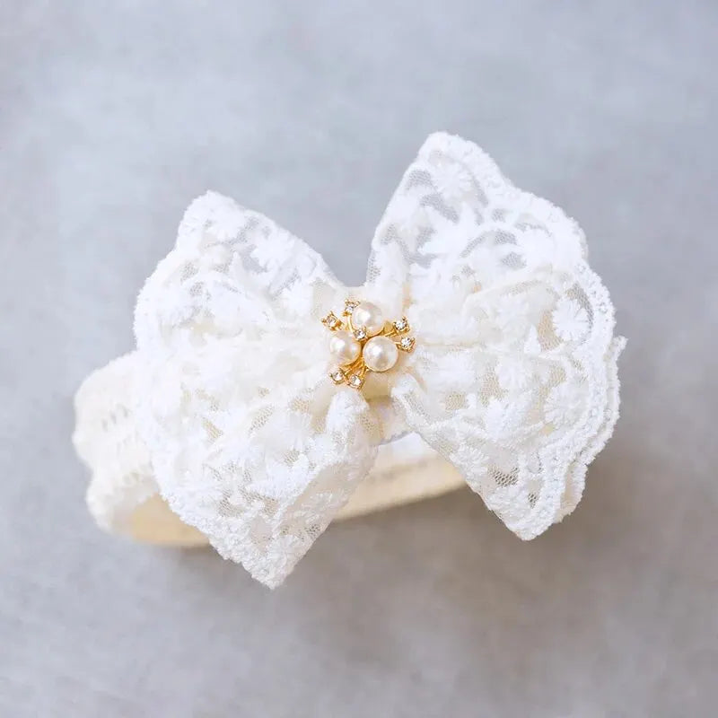 Lace bow baby headbands