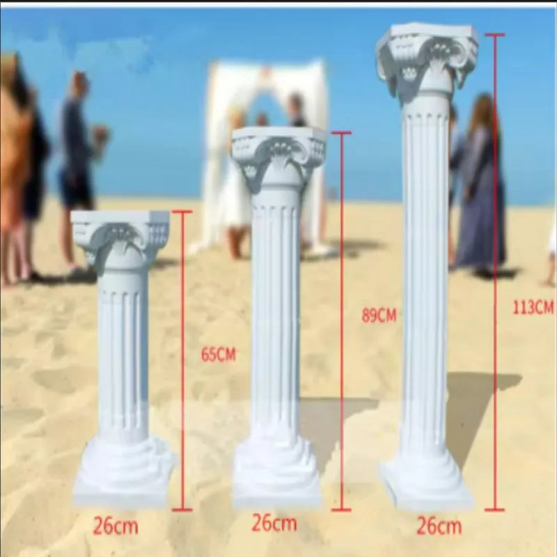 Roman plastic white pillars for decoration 65cm 113cm