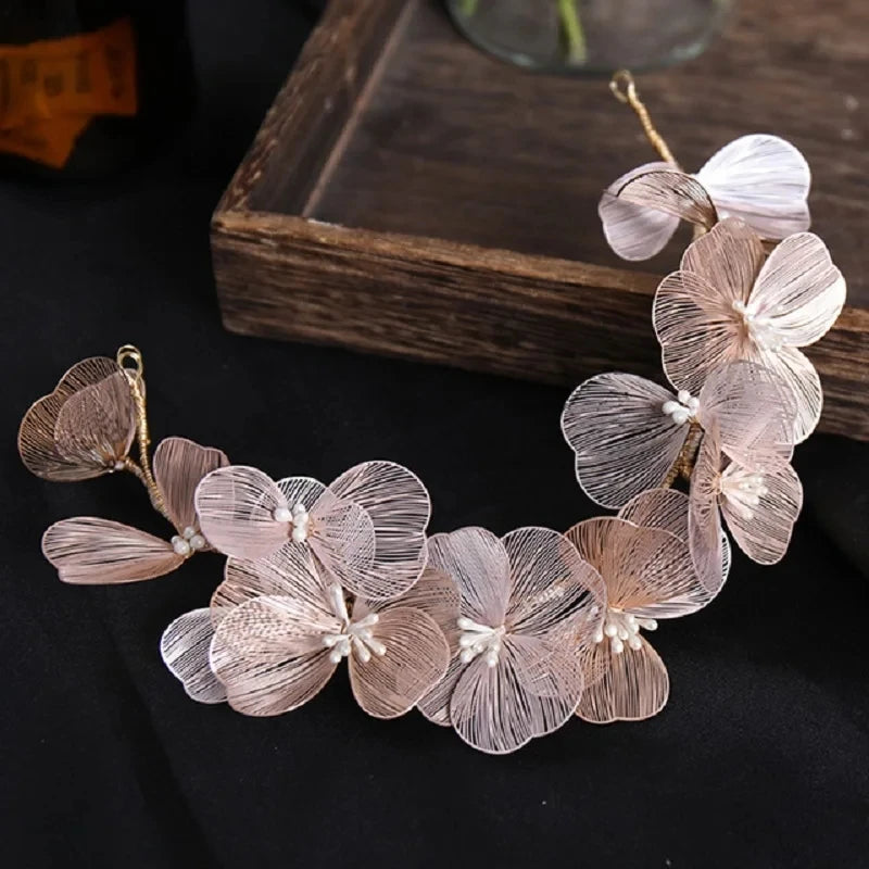 Flower hair jewelry Pearl Crystal