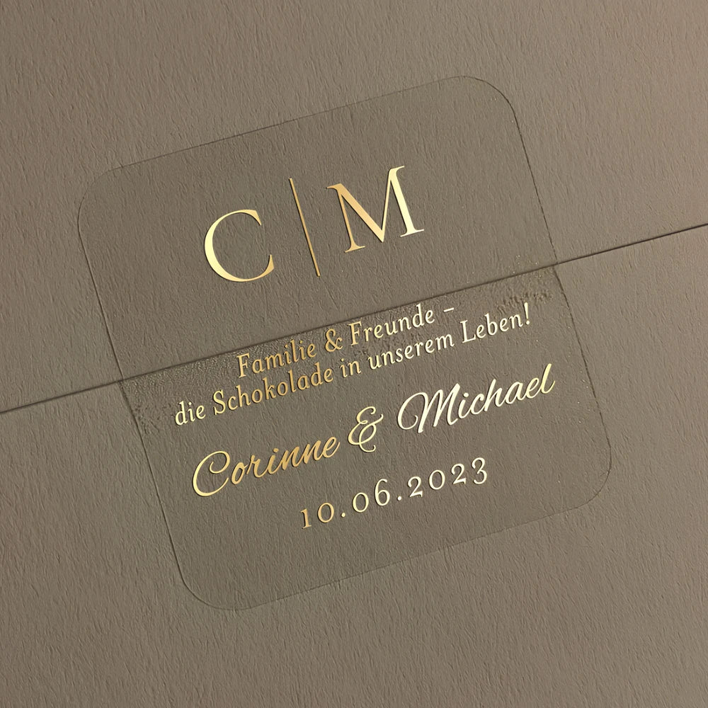 50 Sheets Square Clear Stickers, Custom Text Sticker