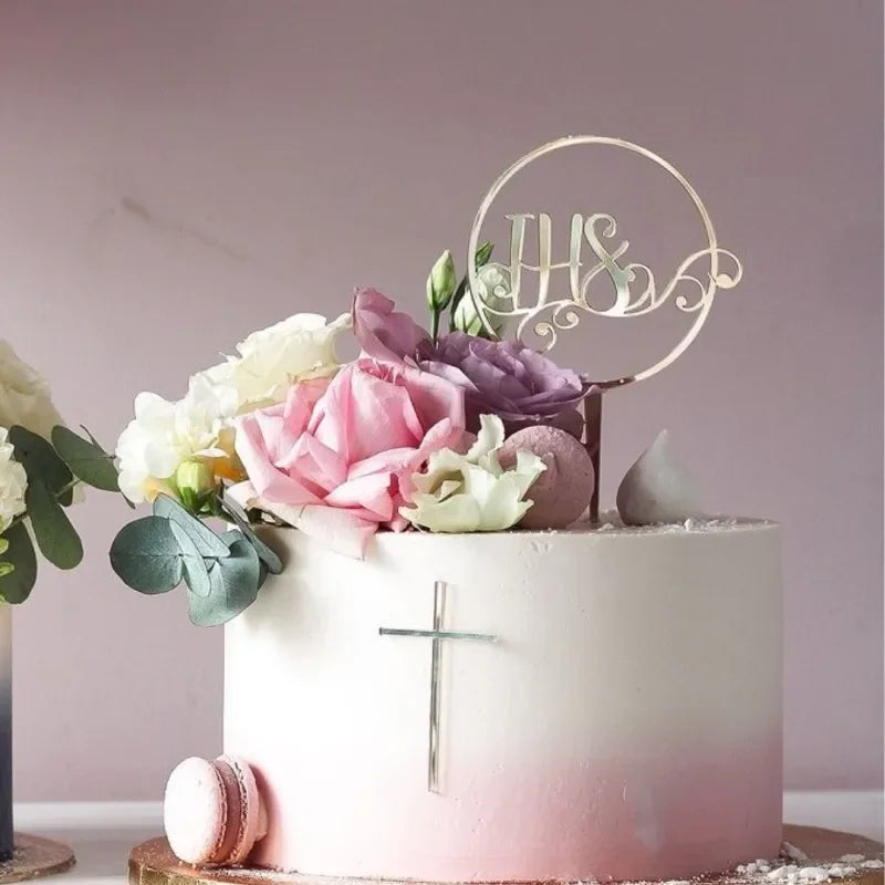 Baptism Cross cake Topper