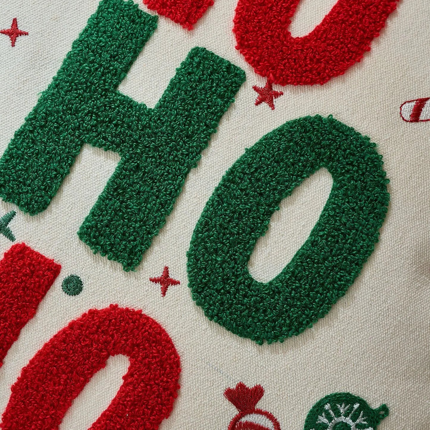 Embroidered Merry Christmas Cushion Cover