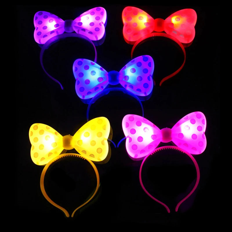 LED Light-up Bow Headba 5/1pcs