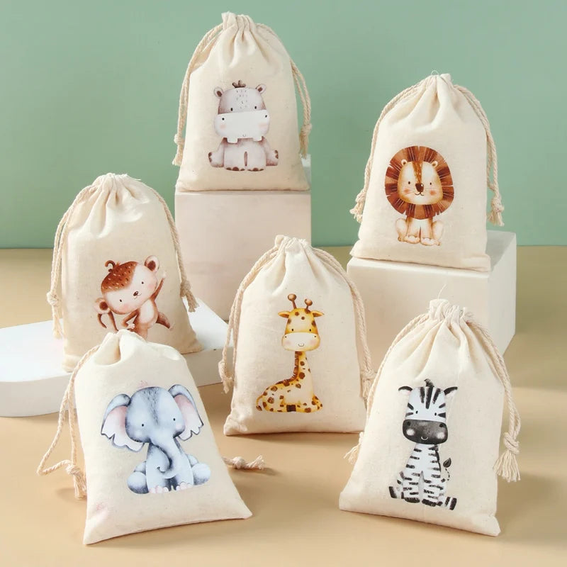 Animal character Gift Bags for Party 6pcs