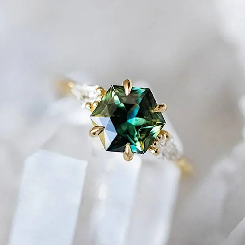 Zaitina green Zirconia crystal ring