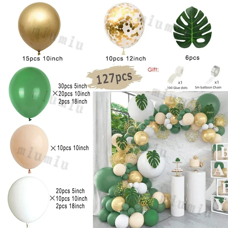 Jungle Safari Green Balloon Arch Kit