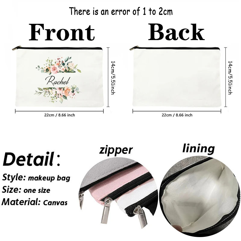 Custom name cosmetic bag
