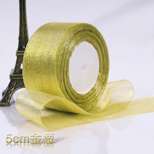 Glitter Satin Ribbon Crafts Organza Ribbons 22meters