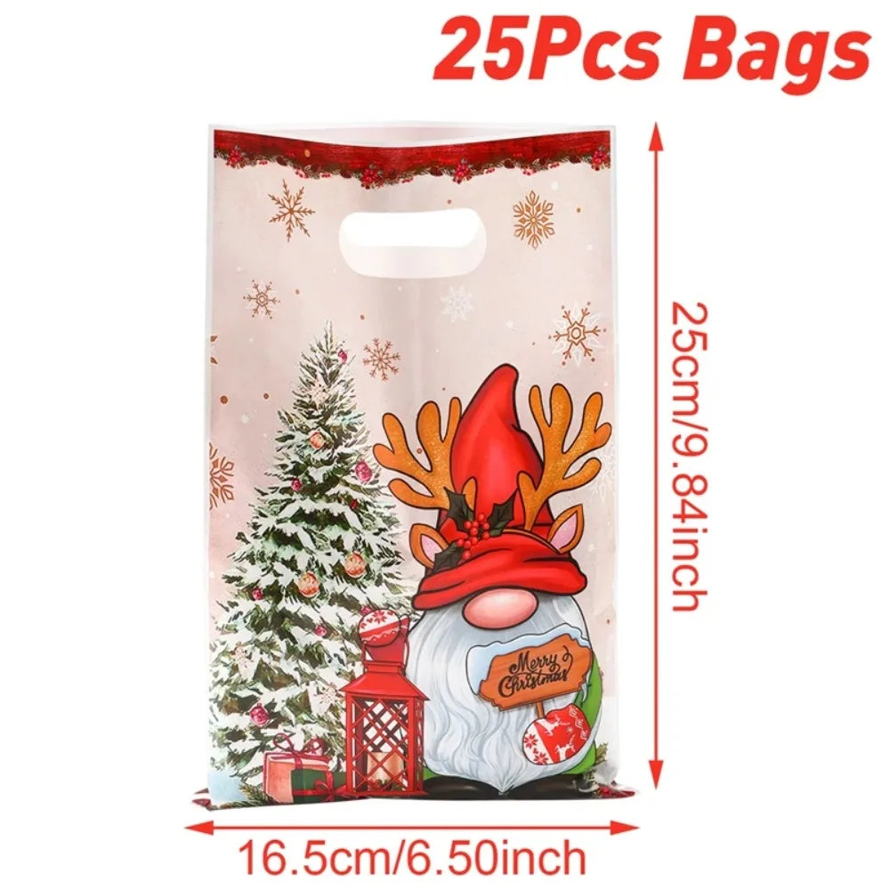 25pcs Santa & Snowman Candy Bags