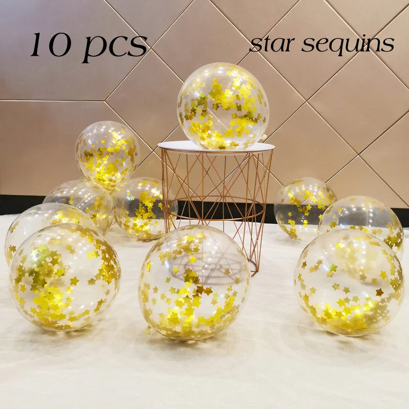 10/20PCS Star Confetti Latex Balloons
