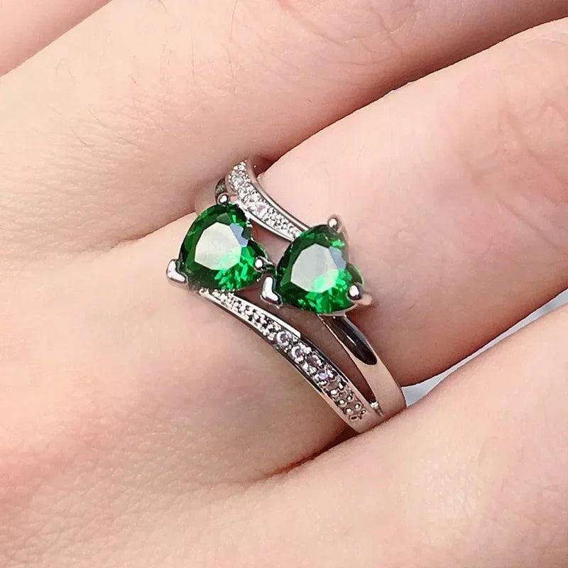 Zaitina green Zirconia crystal ring