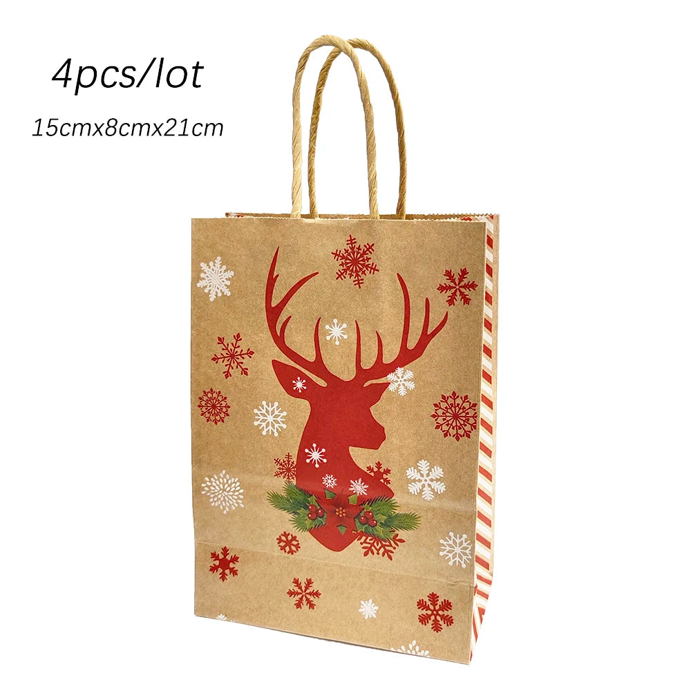 4pcs Christmas Paper Gift Bagsba