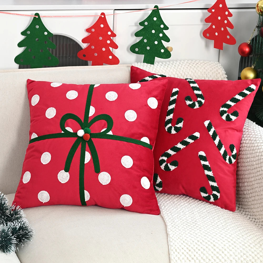 Sorino Dutch Velvet Christmas Embroidered Pillowcase