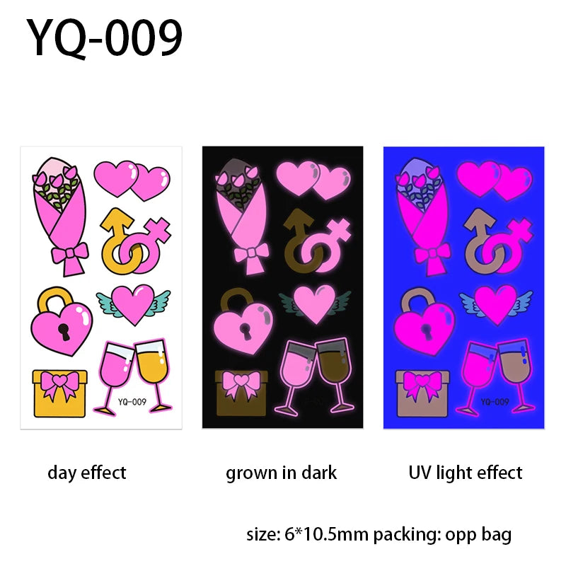 Luminous waterproof tattoos