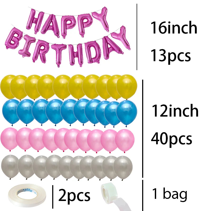 Happy birthday party celebration decoration 56pcs