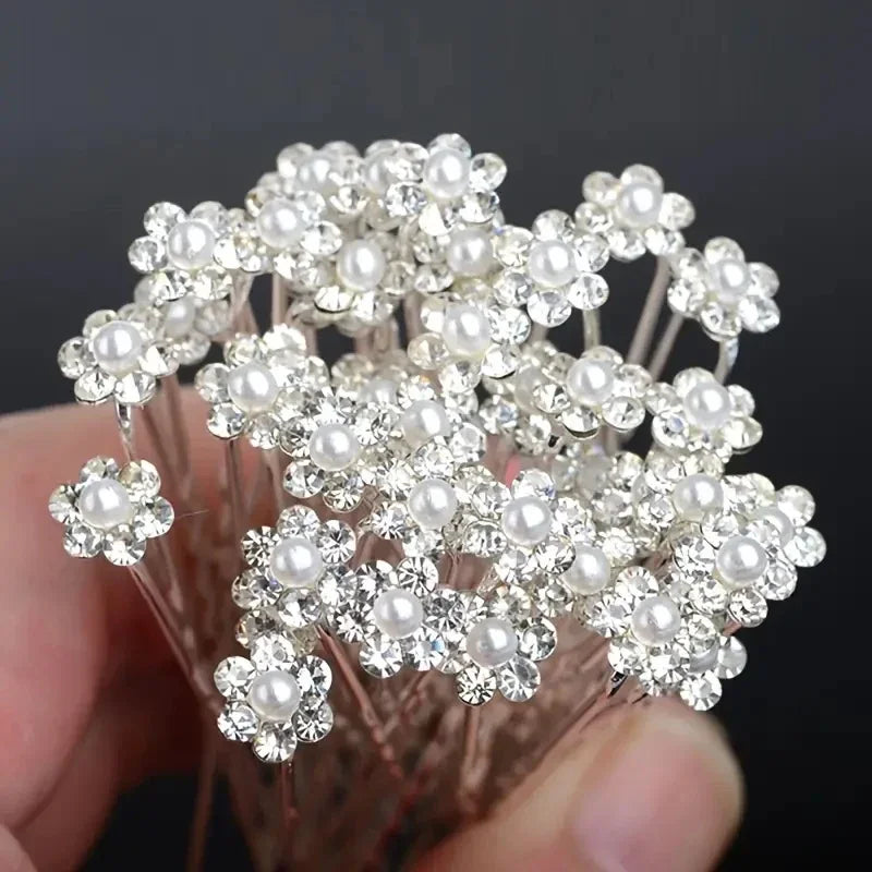 Elegant Pearl Crystal Hairpin 20pcs