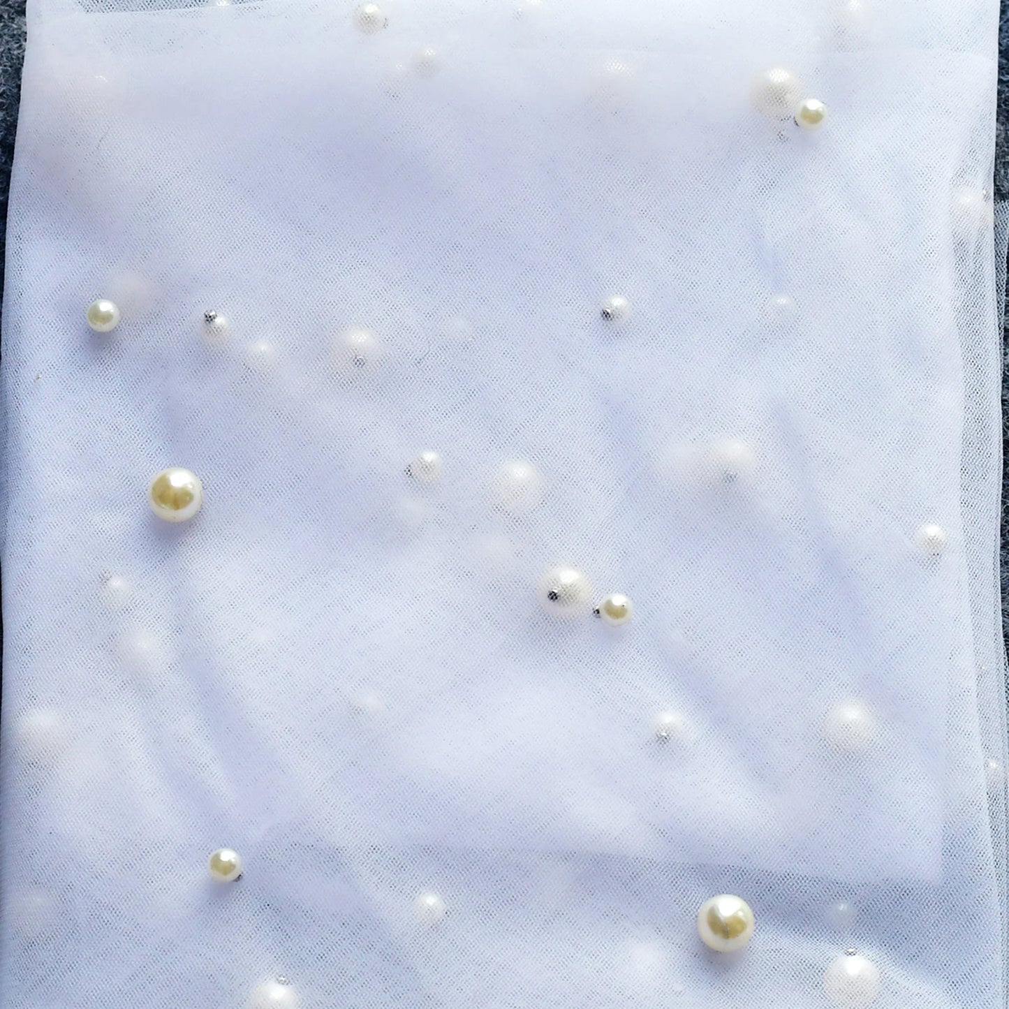 Short Wedding Veil for Bride Pearls