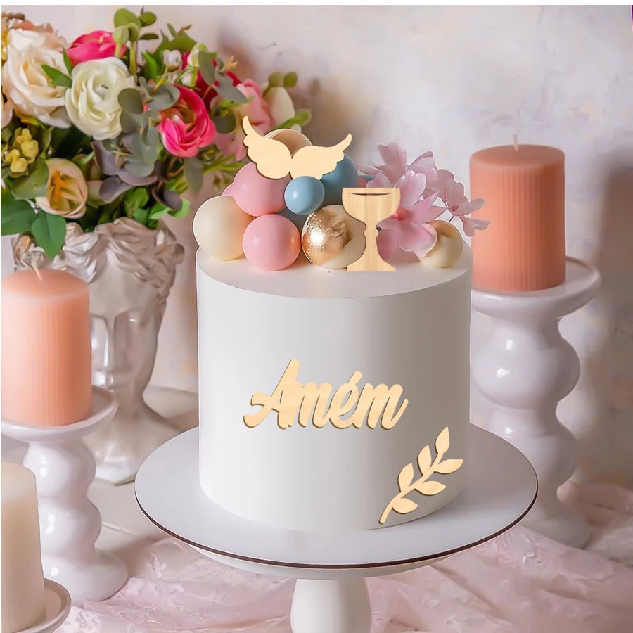 Baby Shower, baptism , communion Cake Topper 6PCS