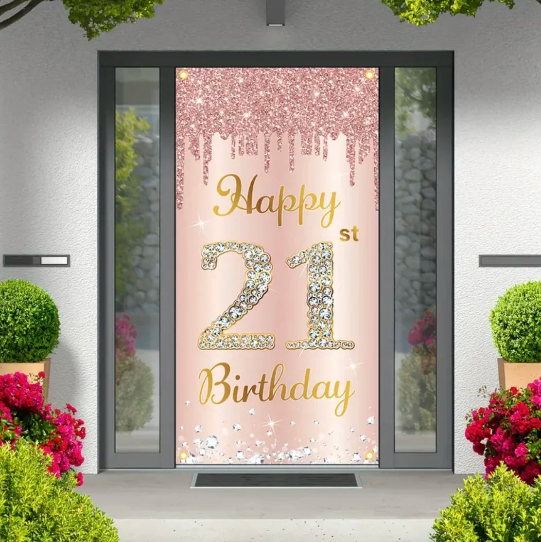 Happy Birthday Theme Decor Door Cover