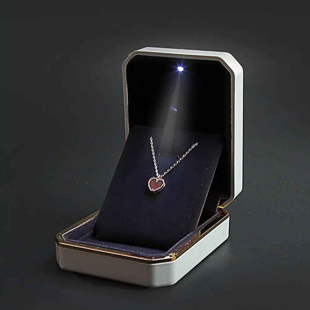 LED Light double rings box for wedding