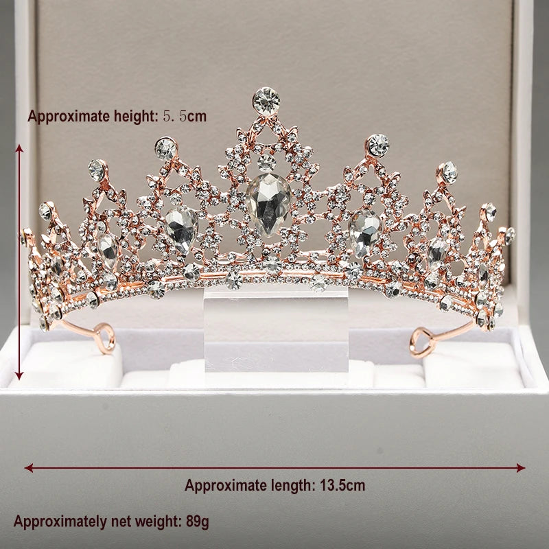 Zitania bridal pink-colour lady crown