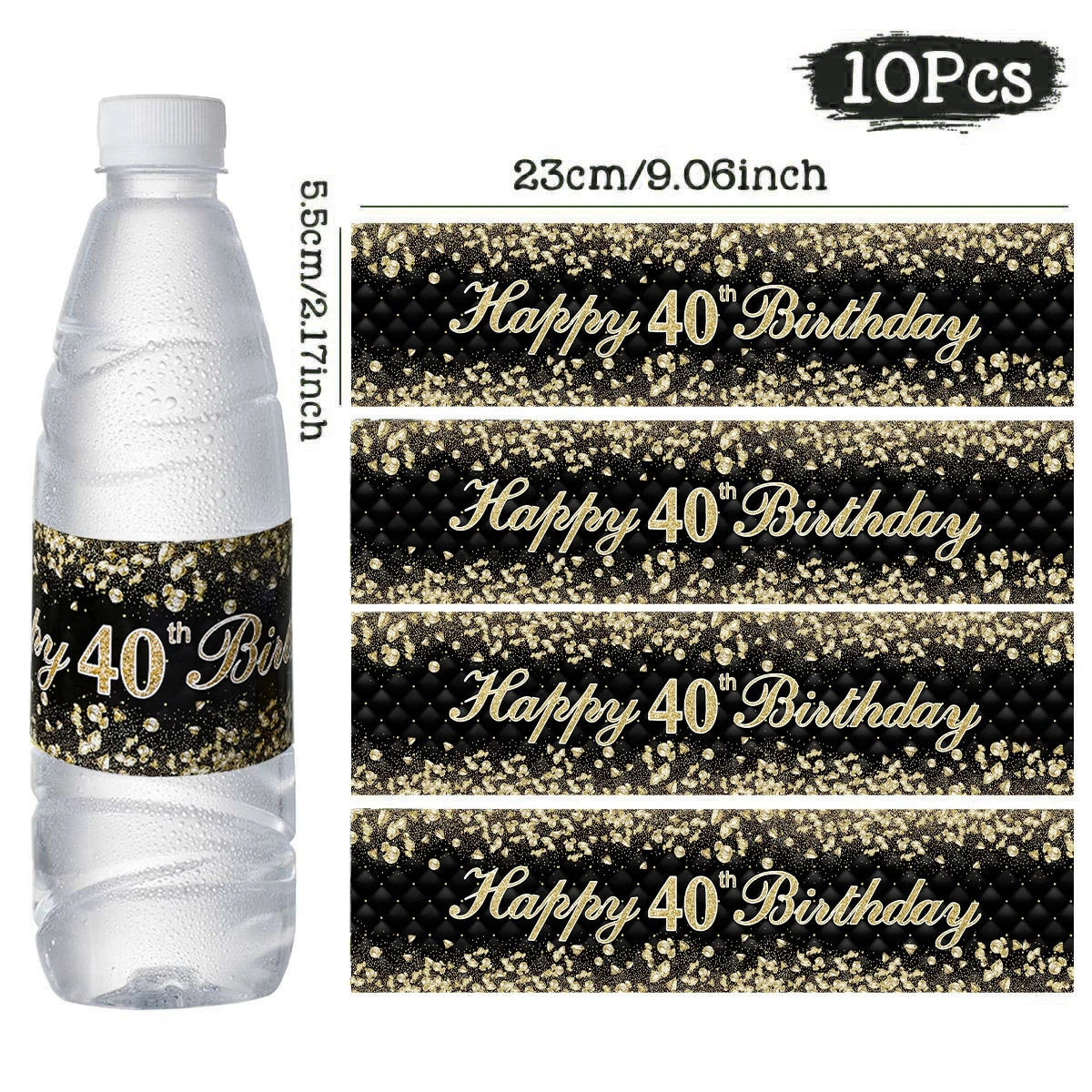 Black Gold Birhtday TableCloth