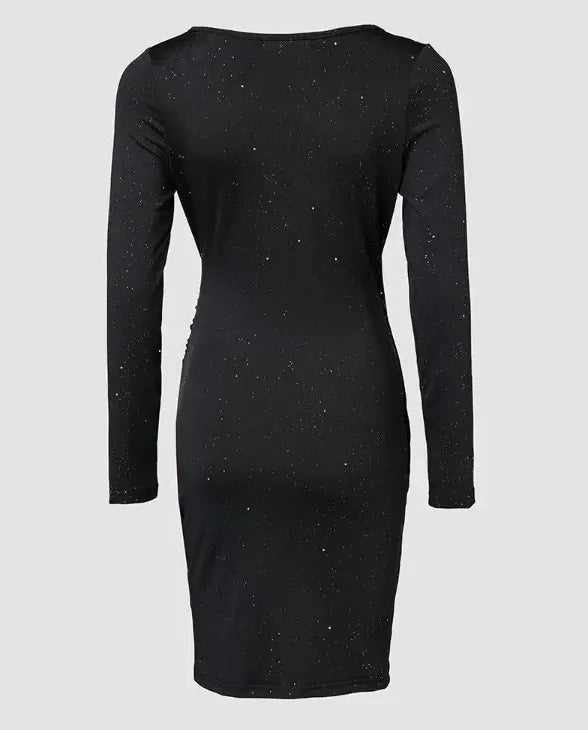Renna Elegant Black Mini Dress