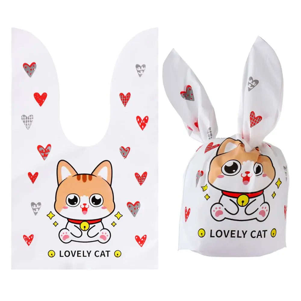 10PCS Easter Rabbit Candy Biscuit Gifts Bag Easter Bunny Ear Cookie Bags Package Pocket Event Party Supplies Snack Decoration
