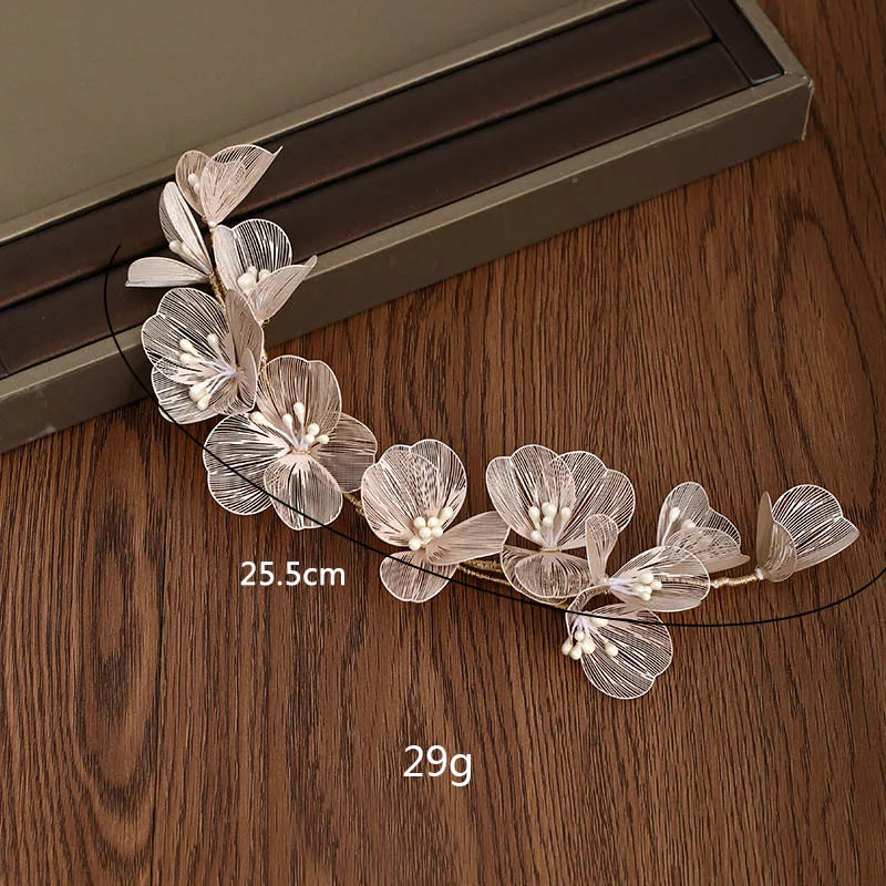 Flower hair jewelry Pearl Crystal