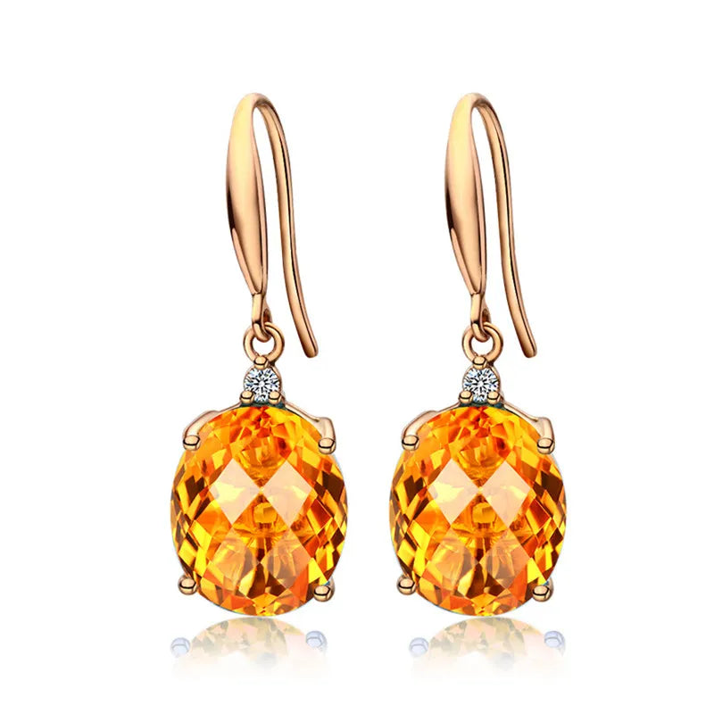 Souryana Natural Citrine 14K Gold Earring