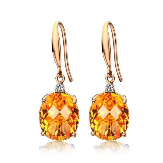 Souryana Natural Citrine 14K Gold Earring
