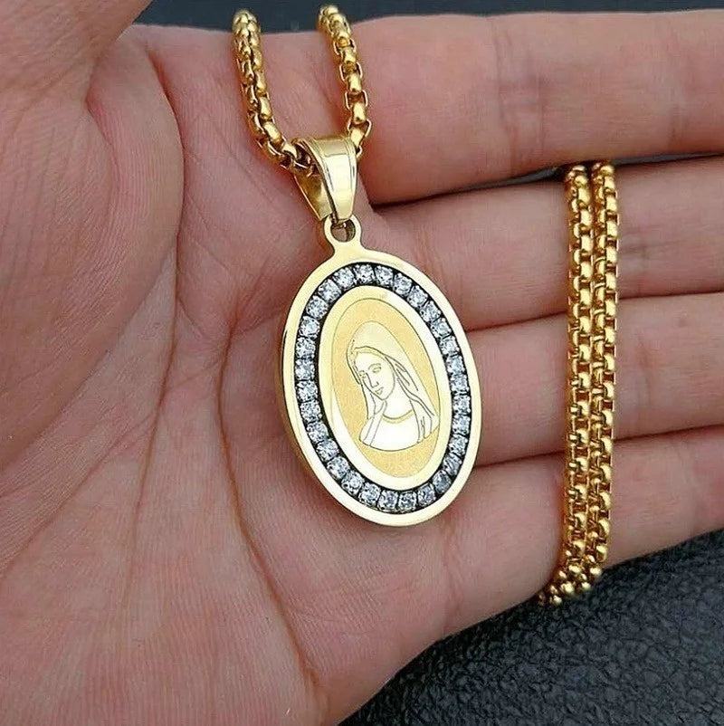 Virgin Mary medal pendant