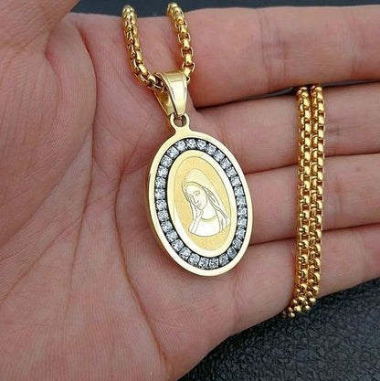 Virgin Mary medal pendant