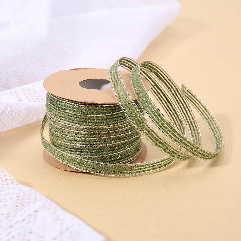 Vintage Jute burlap hessian ribbon with Lace 10M/Roll