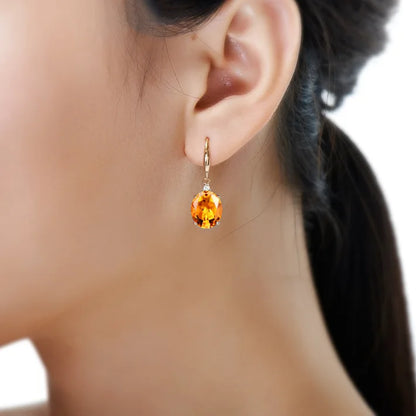 Souryana Natural Citrine 14K Gold Earring