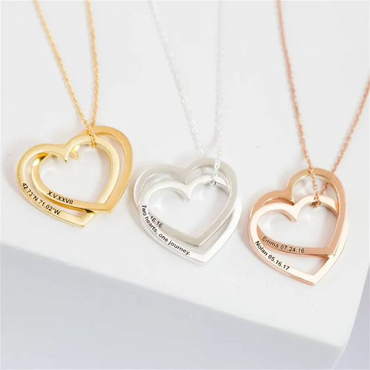 Customized Heart shaped name men's and women's necklace