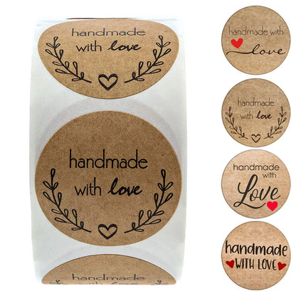 Vintage Kraft Paper Stickers – 100–500pcs