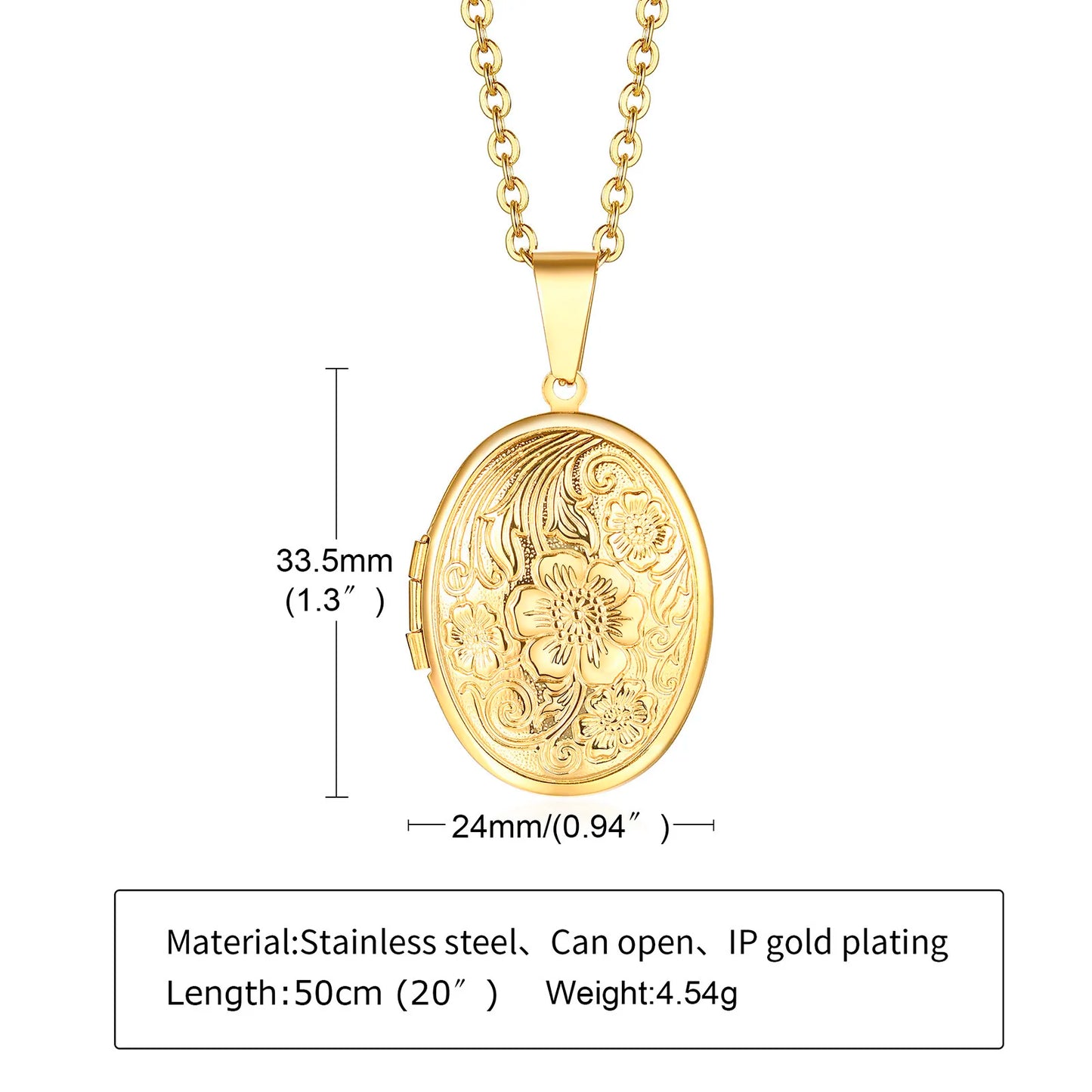 Monogram floral Oval heart locket pendant necklaces