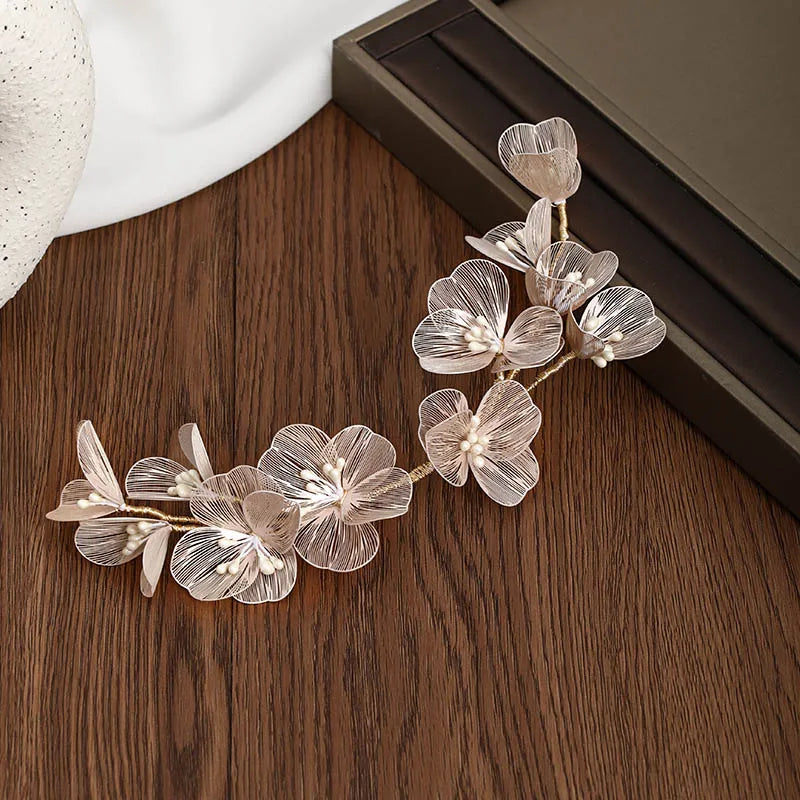 Flower hair jewelry Pearl Crystal