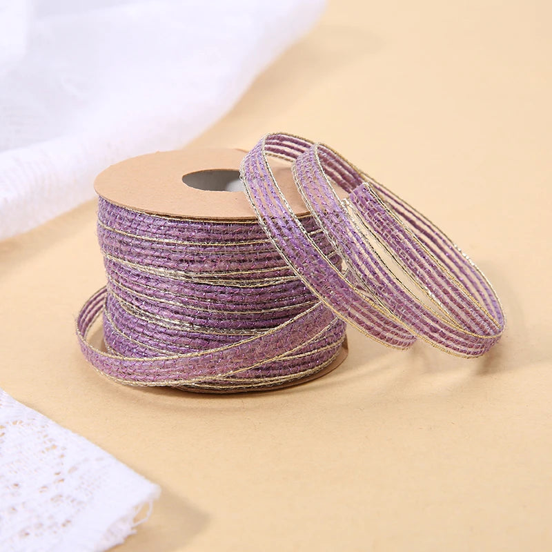 Vintage Jute burlap hessian ribbon with Lace 10M/Roll