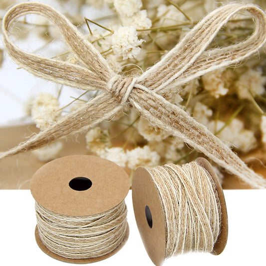 Vintage Jute burlap hessian ribbon with Lace 10M/Roll