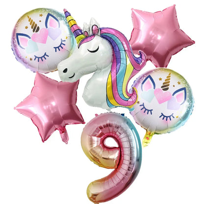 6pcs Unicorn balloon